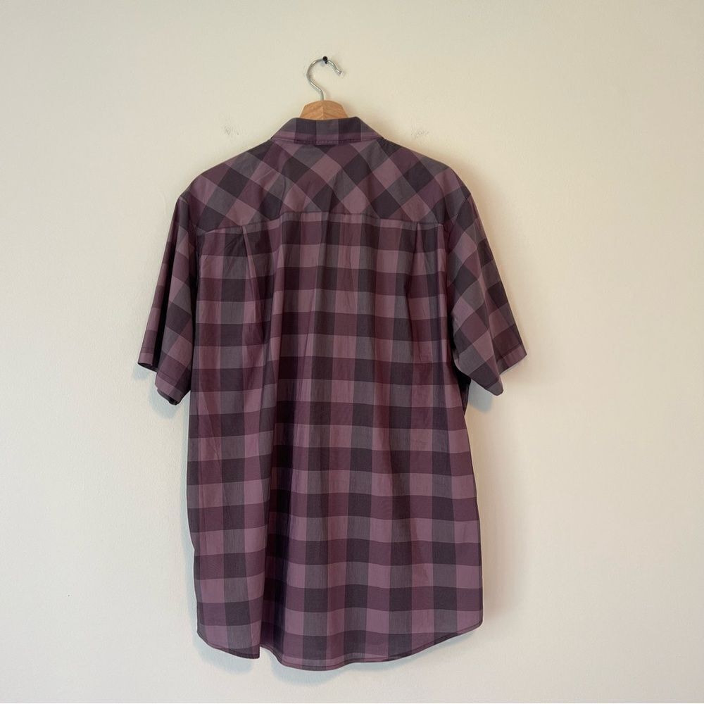 Travis‎ Mathew Mens Short Sleeve Button Up Shirt Purple Check Print Size XL - Picture 7 of 8